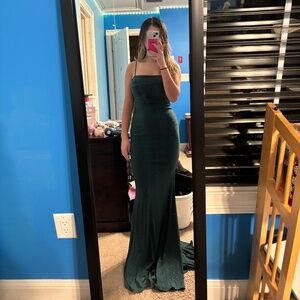 Dark green prom dress